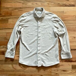Collars and Co Luxury Pique Cotton button down shirt. Size M